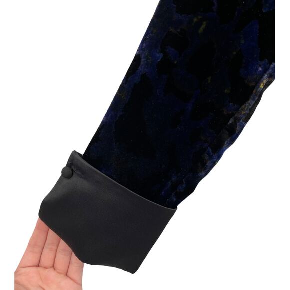 Diane Von Furstenberg Jumpsuit Vegas velvet leopard size 4 DEFECT - Picture 3 of 9